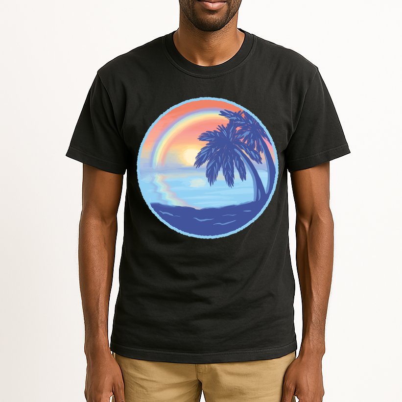 Sunset Rainbow Beach Tall T-Shirt