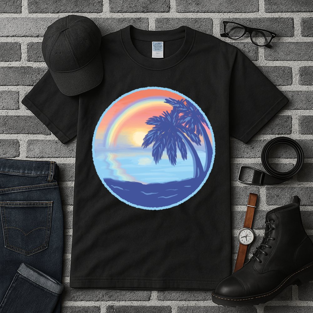 Sunset Rainbow Beach Tall T-Shirt