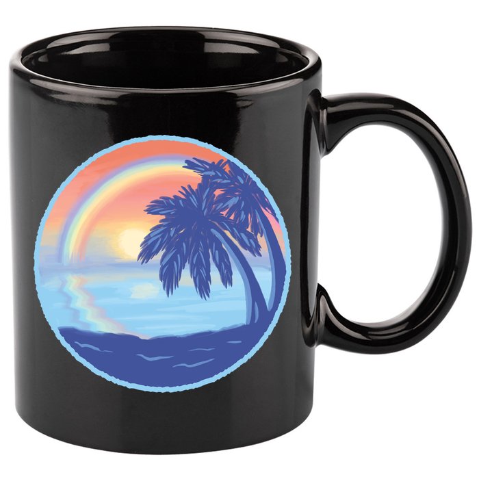 Sunset Rainbow Beach 11oz C Handle Ceramic Mug
