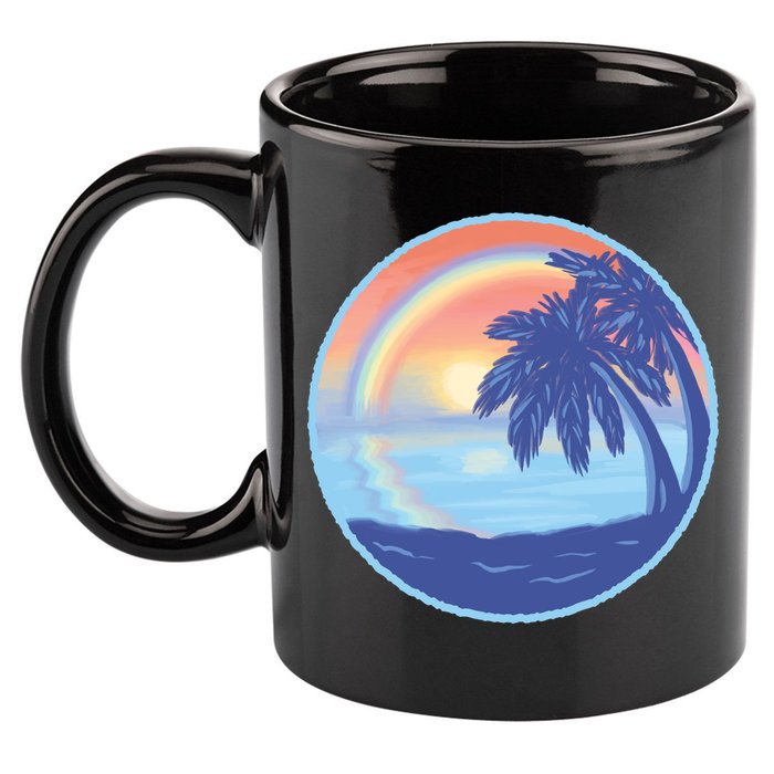 Sunset Rainbow Beach 11oz C Handle Ceramic Mug