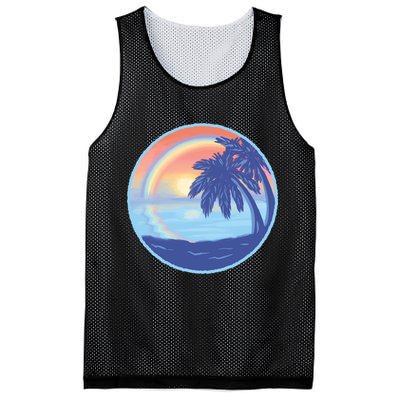 Sunset Rainbow Beach Mesh Reversible Basketball Jersey Tank