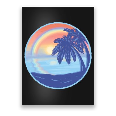 Sunset Rainbow Beach Poster