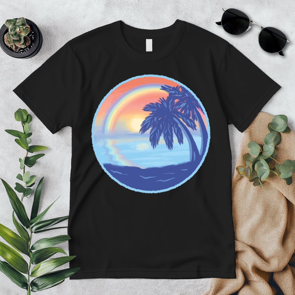 Sunset Rainbow Beach Premium T-Shirt