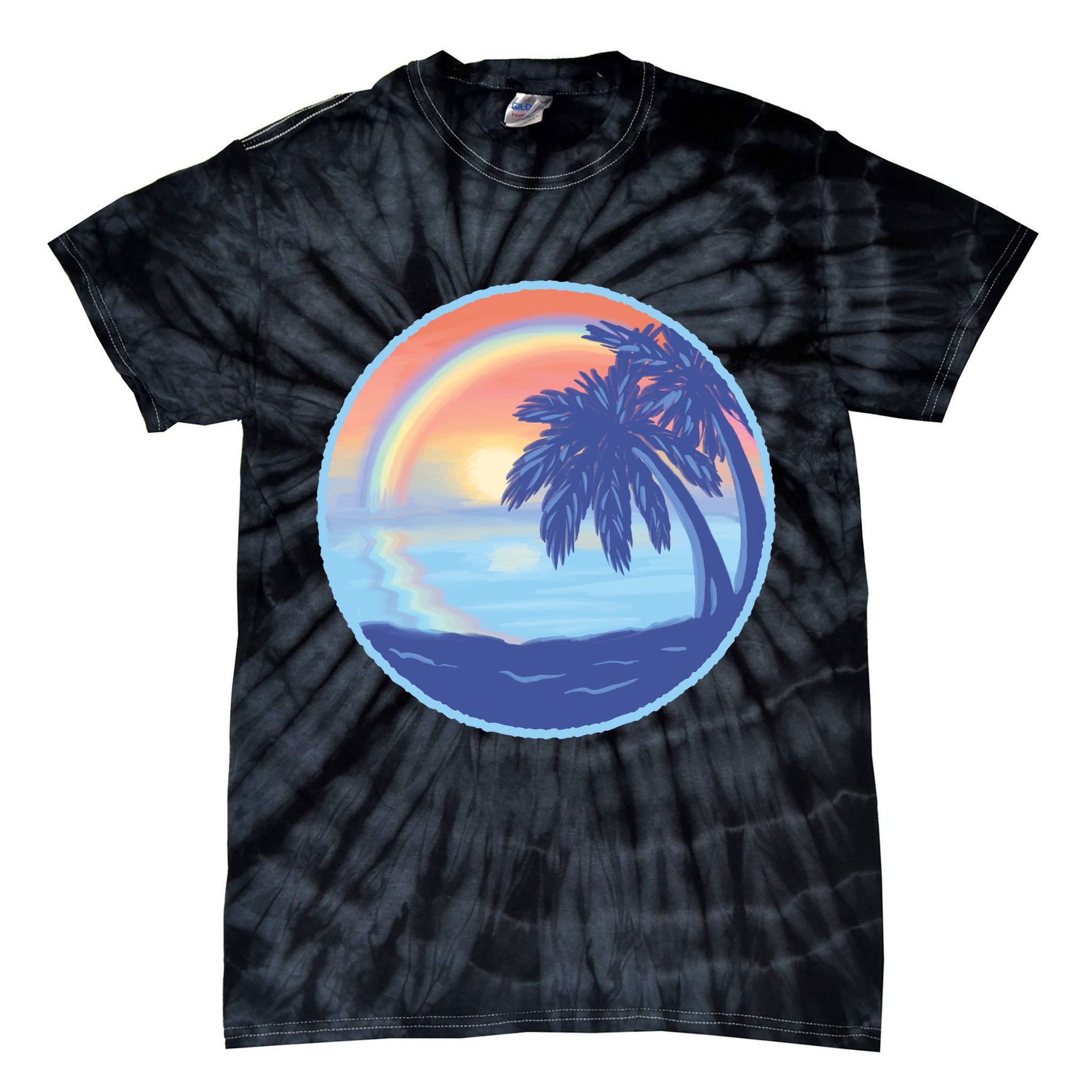 Sunset Rainbow Beach Tie-Dye T-Shirt