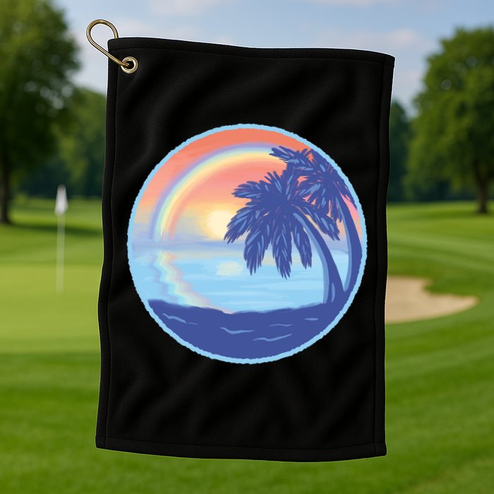 Sunset Rainbow Beach Golf Towel