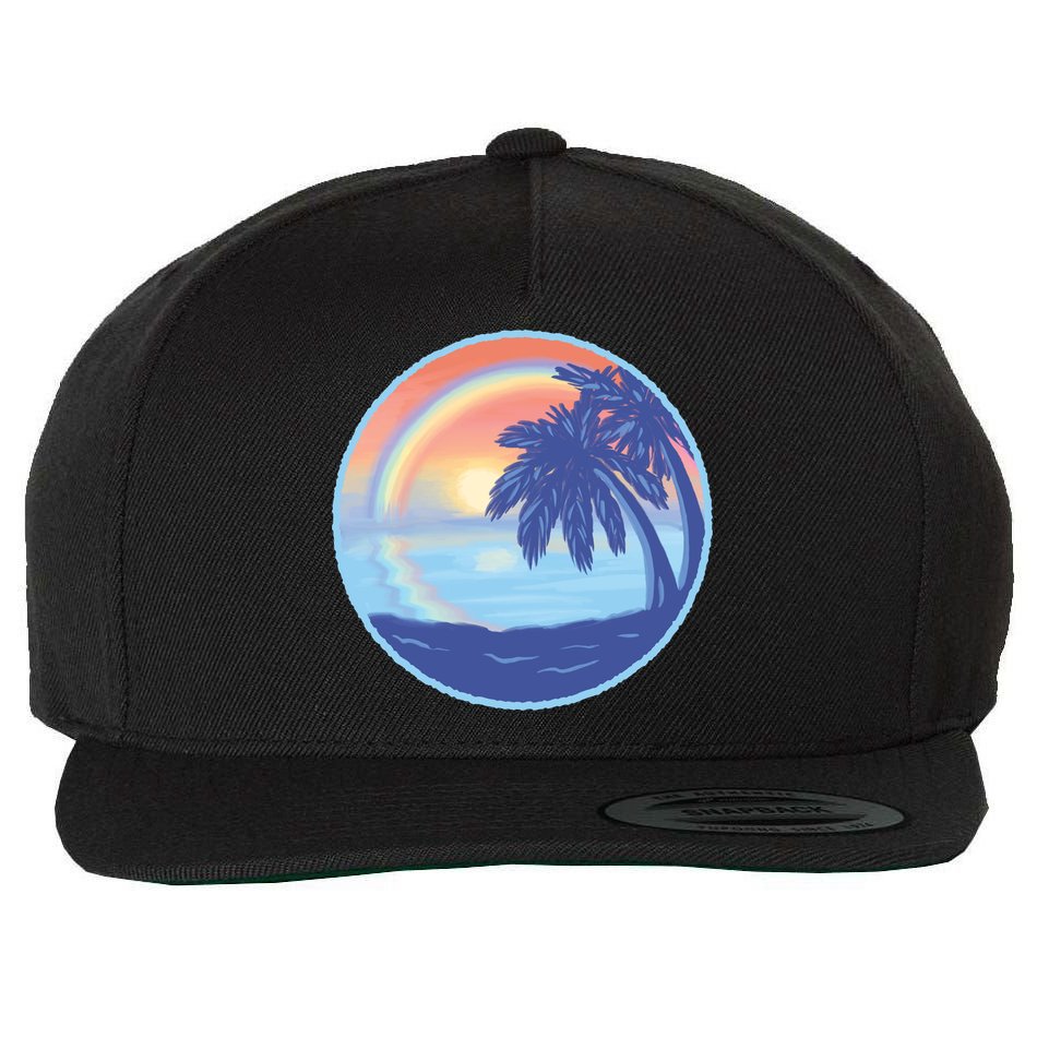 Sunset Rainbow Beach Wool Snapback Cap