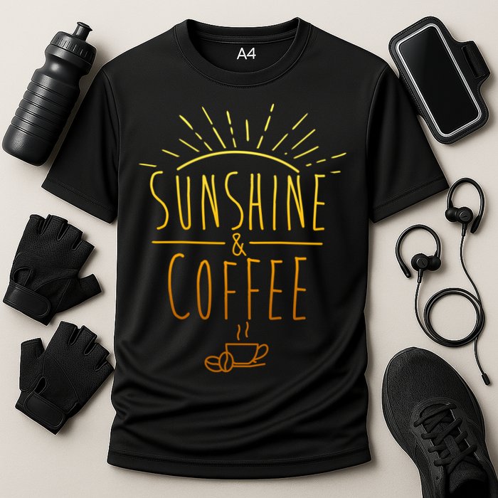 Sunshine And Coffee Cooling Performance Crew T-Shirt