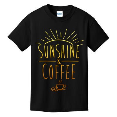 Sunshine And Coffee Kids T-Shirt