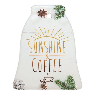 Sunshine And Coffee Ceramic Bell Ornament