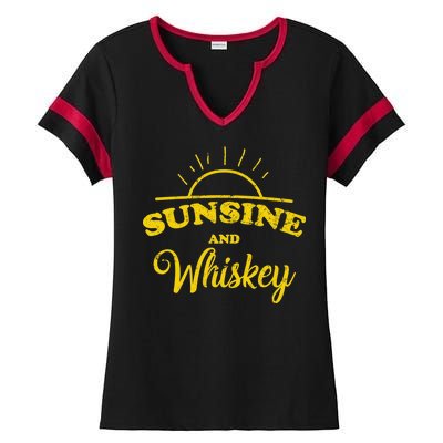 Sunshine And Whiskey Ladies Halftime Notch Neck Tee