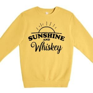 Sunshine And Whiskey Retro Summer Premium Crewneck Sweatshirt