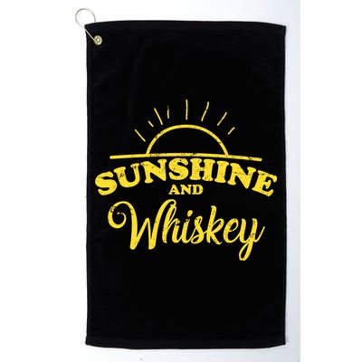 Sunshine And Whiskey Retro Summer Golf Towel