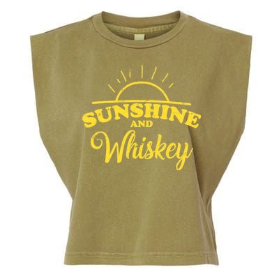 Sunshine And Whiskey Retro Summer Garment-Dyed Women's Muscle Tee