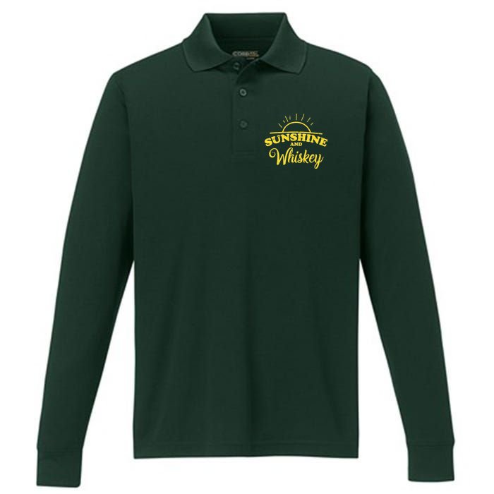 Sunshine And Whiskey Retro Summer Performance Long Sleeve Polo