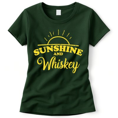 Sunshine And Whiskey Retro Summer Womens T-Shirt