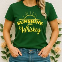 Sunshine And Whiskey Retro Summer Womens T-Shirt