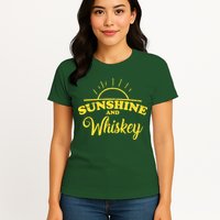 Sunshine And Whiskey Retro Summer Womens T-Shirt