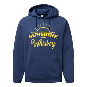 Sunshine And Whiskey Retro Summer Performance Fleece Hoodie