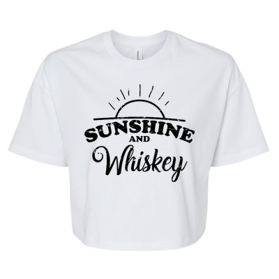 Sunshine And Whiskey Retro Summer Bella+Canvas Jersey Crop Tee