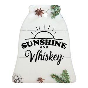 Sunshine And Whiskey Retro Summer Ceramic Bell Ornament