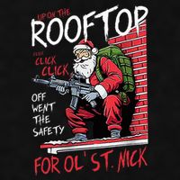 Santa Up On The Rooftop Click Click Click Ladies PosiCharge Tri-Blend Wicking Tank