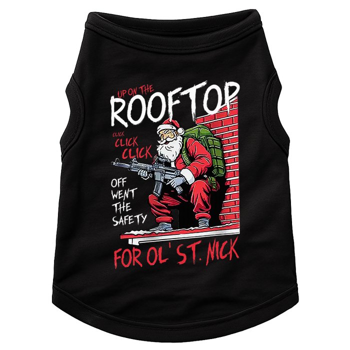 Santa Up On The Rooftop Click Click Click Doggie Tank