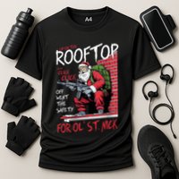 Santa Up On The Rooftop Click Click Click Performance Shirt