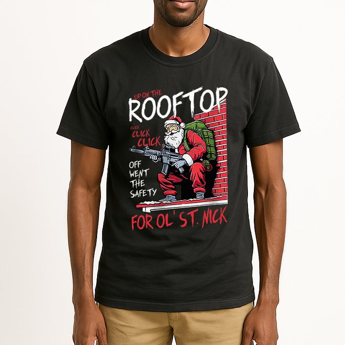 Santa Up On The Rooftop Click Click Click Tall T-Shirt