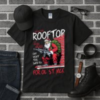 Santa Up On The Rooftop Click Click Click Tall T-Shirt