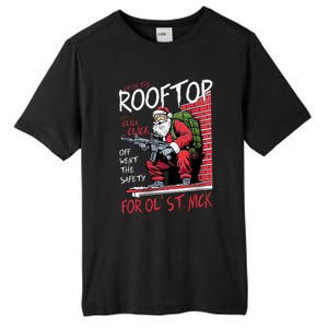 Santa Up On The Rooftop Click Click Click Tall Fusion ChromaSoft Performance T-Shirt