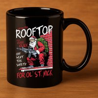 Santa Up On The Rooftop Click Click Click 11oz C Handle Ceramic Mug