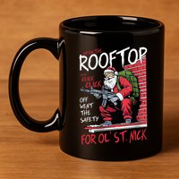 Santa Up On The Rooftop Click Click Click 11oz C Handle Ceramic Mug