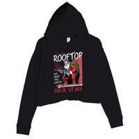 Santa Up On The Rooftop Click Click Click Crop Fleece Hoodie