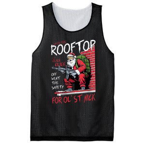 Santa Up On The Rooftop Click Click Click Mesh Reversible Basketball Jersey Tank