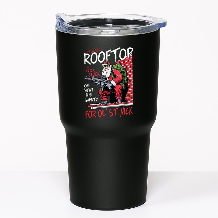 Santa Up On The Rooftop Click Click Click Tumbler