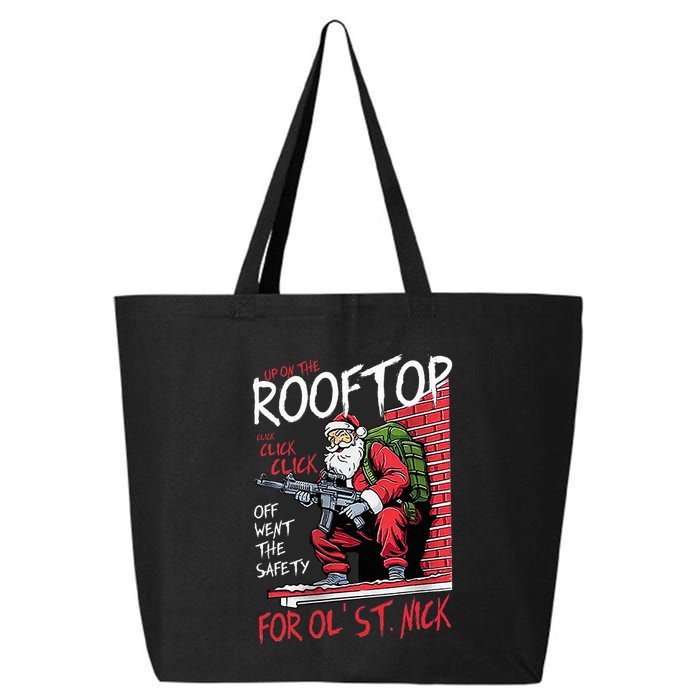 Santa Up On The Rooftop Click Click Click 25L Jumbo Tote