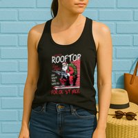 Santa Up On The Rooftop Click Click Click Womens Tank Top
