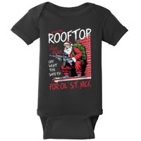 Santa Up On The Rooftop Click Click Click Baby Bodysuit