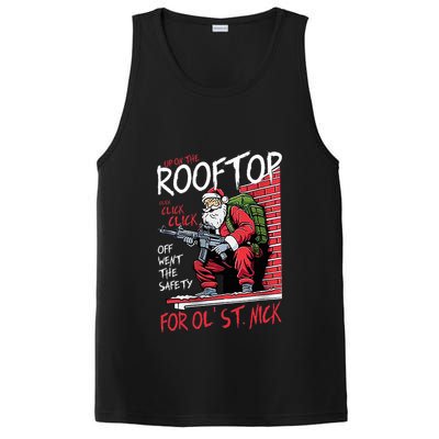 Santa Up On The Rooftop Click Click Click PosiCharge Competitor Tank