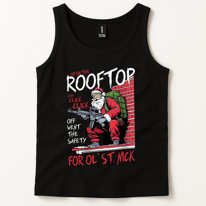 Santa Up On The Rooftop Click Click Click Tank Top