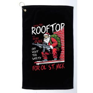 Santa Up On The Rooftop Click Click Click Platinum Collection Golf Towel