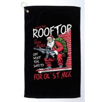 Santa Up On The Rooftop Click Click Click Golf Towel