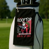 Santa Up On The Rooftop Click Click Click Golf Towel