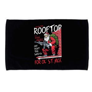 Santa Up On The Rooftop Click Click Click Microfiber Hand Towel