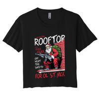 Santa Up On The Rooftop Click Click Click Crop Top
