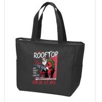 Santa Up On The Rooftop Click Click Click Zip Tote Bag