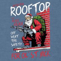 Santa Up On The Rooftop Click Click Click Garment-Dyed Sweatshirt