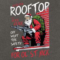 Santa Up On The Rooftop Click Click Click Cotton Canvas Backpack