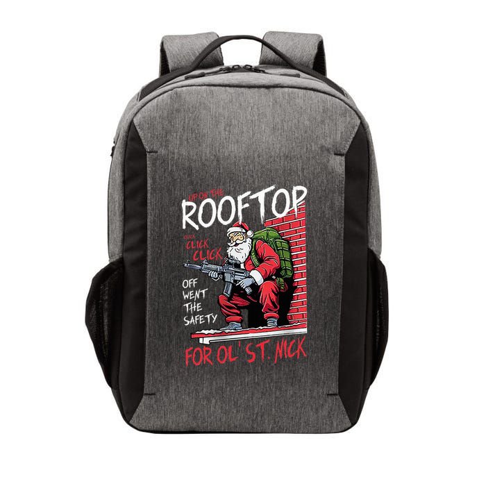 Santa Up On The Rooftop Click Click Click Vector Backpack