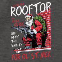 Santa Up On The Rooftop Click Click Click Vector Backpack